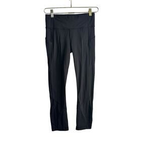 Lululemon Pace Rival Crop Leggings Women's 4 Black Stretch Breathable Gym